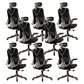 Removable Arms Office Chair Tilt Mechanism No Distressing Slide Chair with Wheels Black 8 Piece Set With Headrest Clearhalo 'furn' 'furn_office_chair' 'Furniture' 'Office Chairs' 'Office Furniture' 'office_chair' 7677622