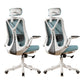 Removable Arms Office Chair Tilt Mechanism No Distressing Slide Chair with Wheels White-Blue 2 Piece Set With Headrest Clearhalo 'furn' 'furn_office_chair' 'Furniture' 'Office Chairs' 'Office Furniture' 'office_chair' 7677623