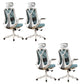 Removable Arms Office Chair Tilt Mechanism No Distressing Slide Chair with Wheels White-Blue 4 Piece Set With Headrest Clearhalo 'furn' 'furn_office_chair' 'Furniture' 'Office Chairs' 'Office Furniture' 'office_chair' 7677624