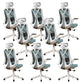 Removable Arms Office Chair Tilt Mechanism No Distressing Slide Chair with Wheels White-Blue 8 Piece Set With Headrest Clearhalo 'furn' 'furn_office_chair' 'Furniture' 'Office Chairs' 'Office Furniture' 'office_chair' 7677626