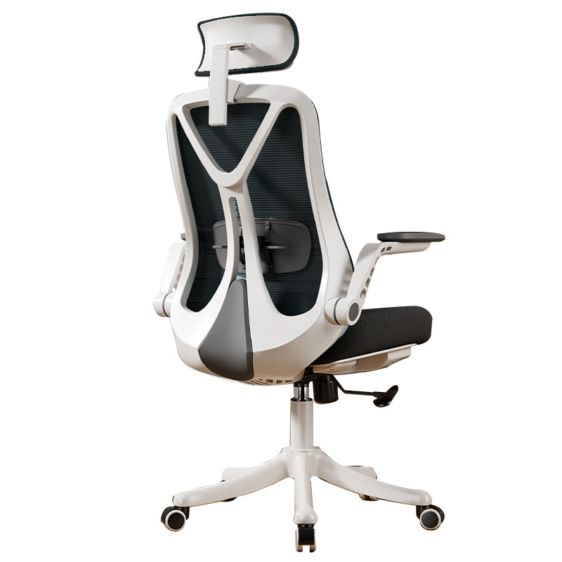 Removable Arms Office Chair Tilt Mechanism No Distressing Slide Chair with Wheels White-Black 1 Piece With Headrest Clearhalo 'furn' 'furn_office_chair' 'Furniture' 'Office Chairs' 'Office Furniture' 'office_chair' 7677627