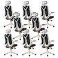 Removable Arms Office Chair Tilt Mechanism No Distressing Slide Chair with Wheels White-Black 8 Piece Set With Headrest Clearhalo 'furn' 'furn_office_chair' 'Furniture' 'Office Chairs' 'Office Furniture' 'office_chair' 7677631