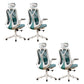 Removable Arms Office Chair Tilt Mechanism No Distressing Slide Chair with Wheels White-Green 4 Piece Set With Headrest Clearhalo 'furn' 'furn_office_chair' 'Furniture' 'Office Chairs' 'Office Furniture' 'office_chair' 7677638