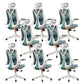 Removable Arms Office Chair Tilt Mechanism No Distressing Slide Chair with Wheels White-Green 8 Piece Set With Headrest Clearhalo 'furn' 'furn_office_chair' 'Furniture' 'Office Chairs' 'Office Furniture' 'office_chair' 7677640