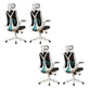 Removable Arms Office Chair Tilt Mechanism No Distressing Slide Chair with Wheels Black Green 4 Piece Set With Headrest Clearhalo 'furn' 'furn_office_chair' 'Furniture' 'Office Chairs' 'Office Furniture' 'office_chair' 7677643