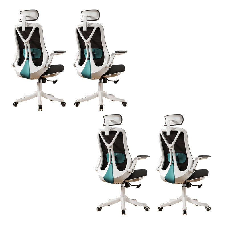 Removable Arms Office Chair Tilt Mechanism No Distressing Slide Chair with Wheels Black Green 4 Piece Set With Headrest Clearhalo 'furn' 'furn_office_chair' 'Furniture' 'Office Chairs' 'Office Furniture' 'office_chair' 7677643