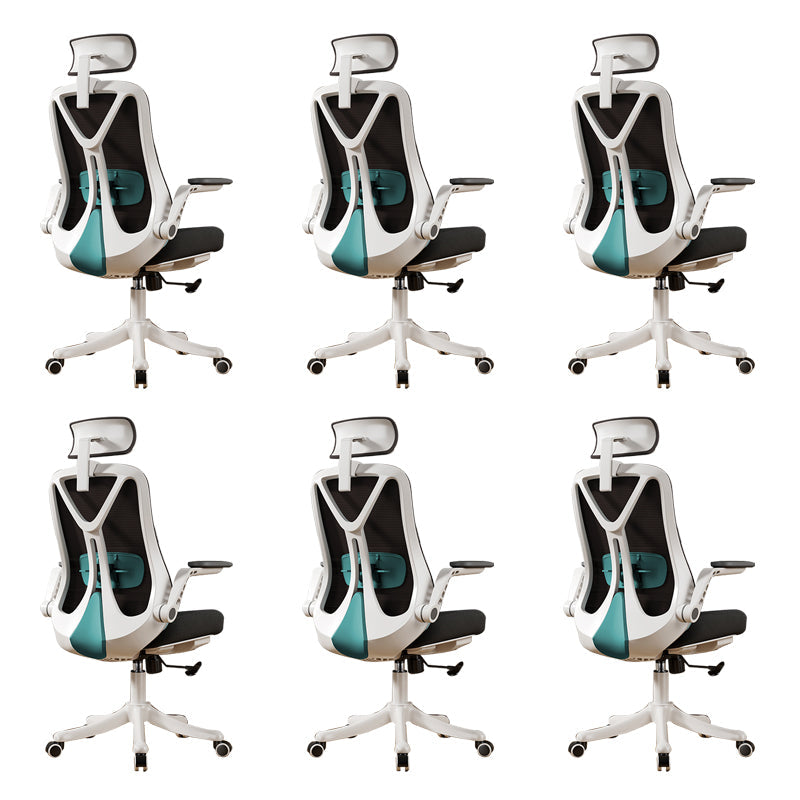 Removable Arms Office Chair Tilt Mechanism No Distressing Slide Chair with Wheels Black Green 6 Piece Set With Headrest Clearhalo 'furn' 'furn_office_chair' 'Furniture' 'Office Chairs' 'Office Furniture' 'office_chair' 7677644