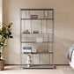 Moderne stijl Open Back boekenplank Verticale metalen boekenkast met planken