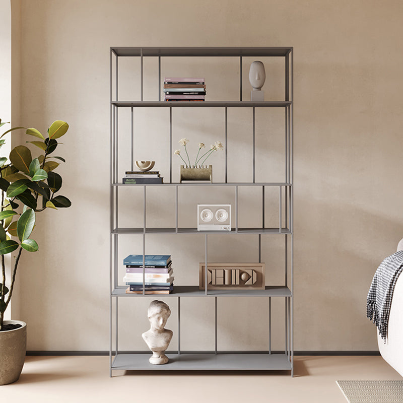 Moderne stijl Open Back boekenplank Verticale metalen boekenkast met planken
