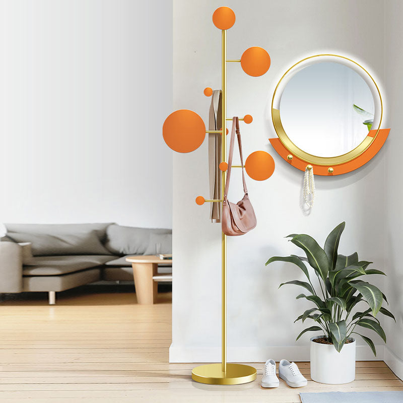 Kit d'entrée en or Stand de salle en métal contemporain pour hall, 68,9 pouces de hauteur