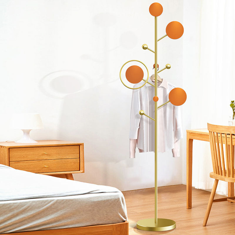 Kit d'entrée en or Stand de salle en métal contemporain pour hall, 68,9 pouces de hauteur