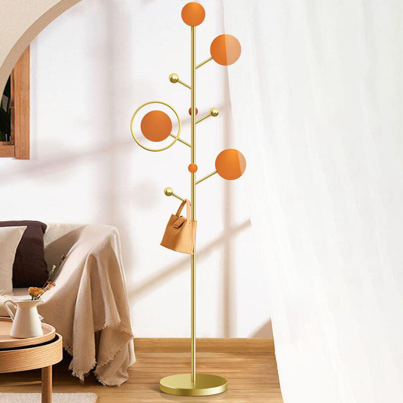 Kit d'entrée en or Stand de salle en métal contemporain pour hall, 68,9 pouces de hauteur