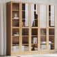 Storage Contemporary File Cabinet Solid Wood and Glass Frame Cabinet