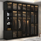 Modern Glass Doors Wardrobe Cabinet Black Bedroom Storage Cabinet