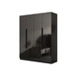 Modern Glass Doors Wardrobe Cabinet Black Bedroom Storage Cabinet