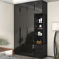 Modern Glass Doors Wardrobe Cabinet Black Bedroom Storage Cabinet