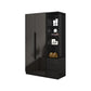 Modern Glass Doors Wardrobe Cabinet Black Bedroom Storage Cabinet