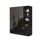 Modern Glass Doors Wardrobe Cabinet Black Bedroom Storage Cabinet