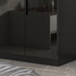 Modern Glass Doors Wardrobe Cabinet Black Bedroom Storage Cabinet