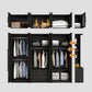 Modern Glass Doors Wardrobe Cabinet Black Bedroom Storage Cabinet