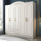 Engineered Wood Armoire Glam White Wardrobe Cabinet with 2 Drawers