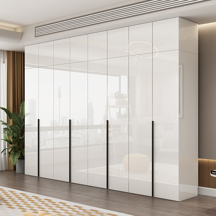 Engineered Wood Wardrobe Cabinet Modern Style White Armoire with Garment Rod Clearhalo 'Armoires & Wardrobes' 'armoires_wardrobes' 'Bedroom Furniture' 'furn' 'furn_armoires_wardrobes' 'Furniture' 7678102