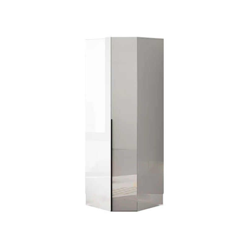 Engineered Wood Wardrobe Cabinet Modern Style White Armoire with Garment Rod Corner Cabinet 31.5"L x 31.5"W x 79"H Clearhalo 'Armoires & Wardrobes' 'armoires_wardrobes' 'Bedroom Furniture' 'furn' 'furn_armoires_wardrobes' 'Furniture' 7678112