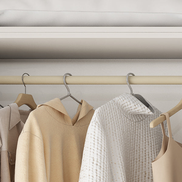 Engineered Wood Wardrobe Cabinet Modern Style White Armoire with Garment Rod Clearhalo 'Armoires & Wardrobes' 'armoires_wardrobes' 'Bedroom Furniture' 'furn' 'furn_armoires_wardrobes' 'Furniture' 7678114