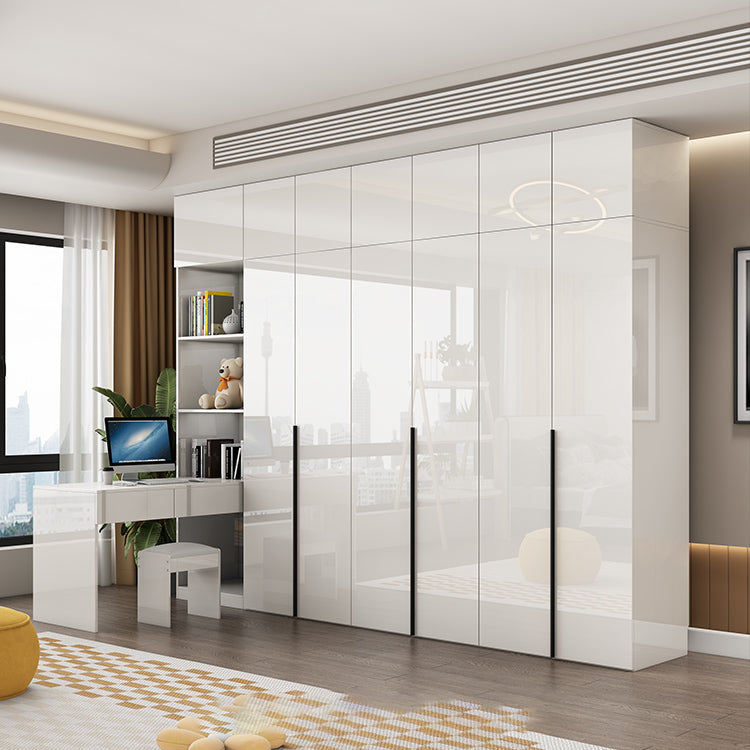 Engineered Wood Wardrobe Cabinet Modern Style White Armoire with Garment Rod Clearhalo 'Armoires & Wardrobes' 'armoires_wardrobes' 'Bedroom Furniture' 'furn' 'furn_armoires_wardrobes' 'Furniture' 7678117