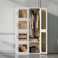 White Foldable Plastic Wardrobe Freestanding Wardrobe with Shelves