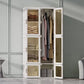 White Foldable Plastic Wardrobe Freestanding Wardrobe with Shelves