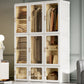White Foldable Plastic Wardrobe Freestanding Wardrobe with Shelves