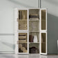 White Foldable Plastic Wardrobe Freestanding Wardrobe with Shelves