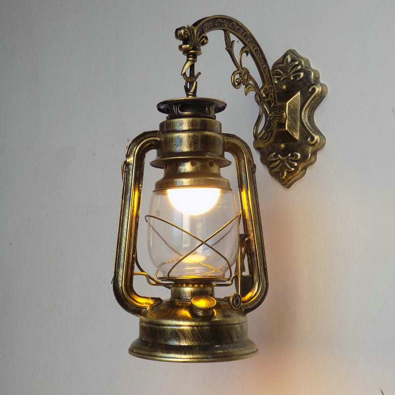 1-Light Kerosene Wall Mounted Lighting Nautical Black/Copper/Bronze Clear Glass Wall Lamp Fixture for Dining Room Bronze A Clearhalo 'Art deco wall lights' 'Cast Iron' 'Glass' 'Industrial wall lights' 'Industrial' 'Middle century wall lights' 'Modern' 'Rustic wall lights' 'Tiffany' 'Traditional wall lights' 'Wall Lamps & Sconces' 'Wall Lights' Lighting' 767_c0ea0bd1-d017-4508-95d6-f554eb4d6b2d