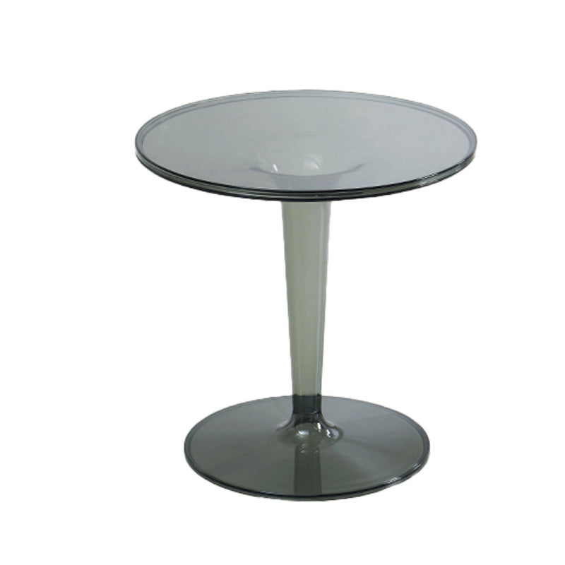Contemporary Round Side End Table Plastic Pedestal Sofa Side Table Gray 1 Clearhalo 'Coffee & Accent Tables' 'End & Side Tables' 'end_side_tables' 'furn' 'furn_end_side_tables' 'Furniture' 'Living Room Furniture' 7683445