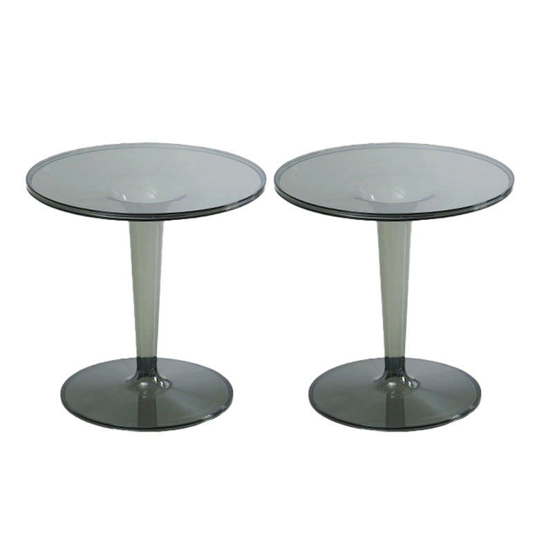 Contemporary Round Side End Table Plastic Pedestal Sofa Side Table Gray 2 Clearhalo 'Coffee & Accent Tables' 'End & Side Tables' 'end_side_tables' 'furn' 'furn_end_side_tables' 'Furniture' 'Living Room Furniture' 7683446