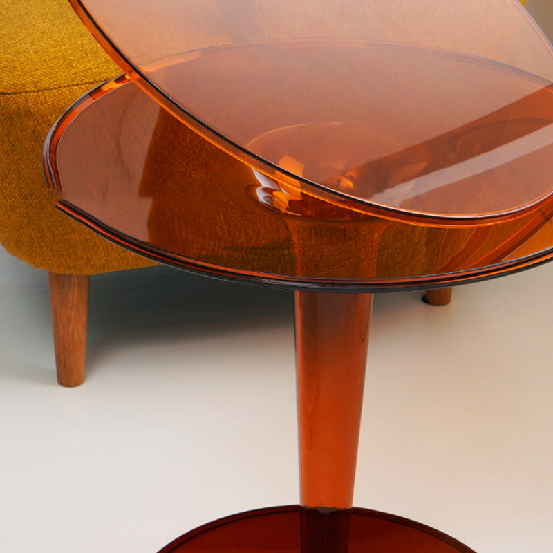 Contemporary Round Side End Table Plastic Pedestal Sofa Side Table Clearhalo 'Coffee & Accent Tables' 'End & Side Tables' 'end_side_tables' 'furn' 'furn_end_side_tables' 'Furniture' 'Living Room Furniture' 7683454