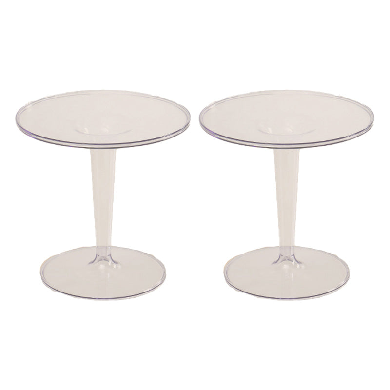 Contemporary Round Side End Table Plastic Pedestal Sofa Side Table Clear 2 Clearhalo 'Coffee & Accent Tables' 'End & Side Tables' 'end_side_tables' 'furn' 'furn_end_side_tables' 'Furniture' 'Living Room Furniture' 7683455