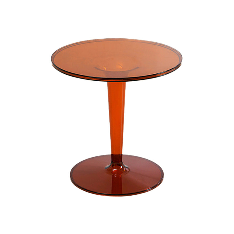Contemporary Round Side End Table Plastic Pedestal Sofa Side Table Brown 1 Clearhalo 'Coffee & Accent Tables' 'End & Side Tables' 'end_side_tables' 'furn' 'furn_end_side_tables' 'Furniture' 'Living Room Furniture' 7683456
