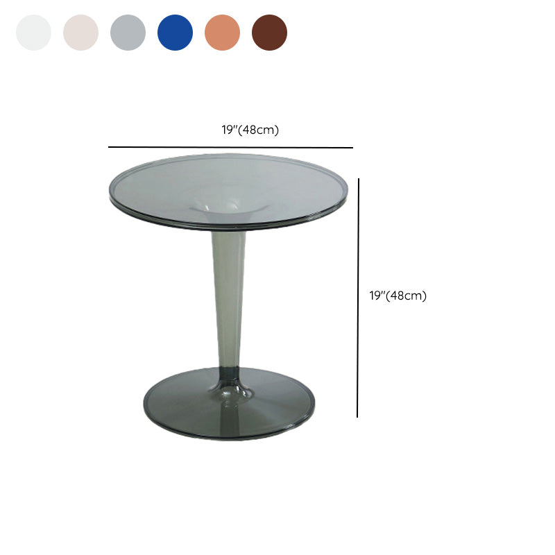 Contemporary Round Side End Table Plastic Pedestal Sofa Side Table Clearhalo 'Coffee & Accent Tables' 'End & Side Tables' 'end_side_tables' 'furn' 'furn_end_side_tables' 'Furniture' 'Living Room Furniture' 7683465