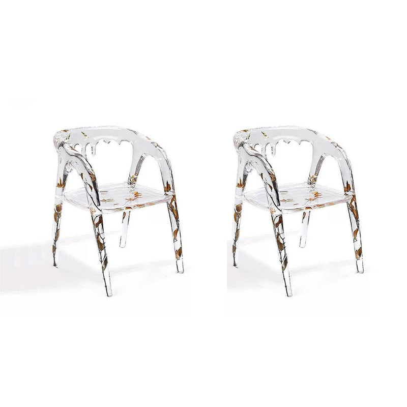 Moderner einfacher Armstuhl Harz Frame Dining Armstuhl für Esszimmer