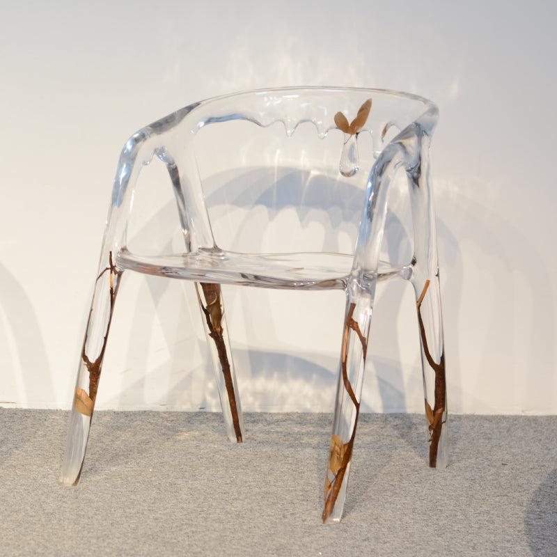 Moderner einfacher Armstuhl Harz Frame Dining Armstuhl für Esszimmer