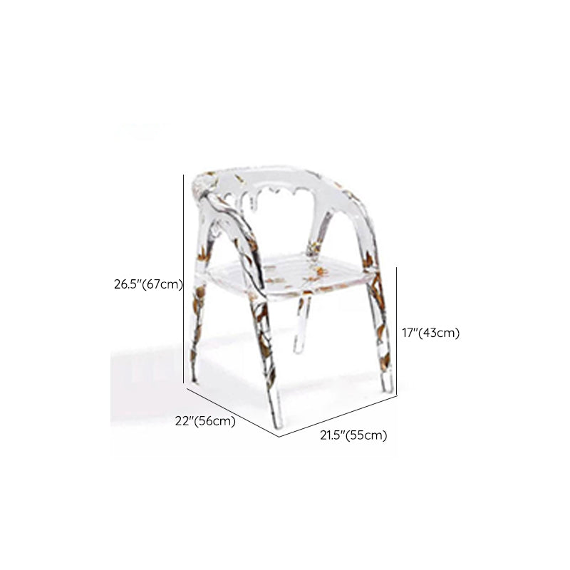 Moderner einfacher Armstuhl Harz Frame Dining Armstuhl für Esszimmer