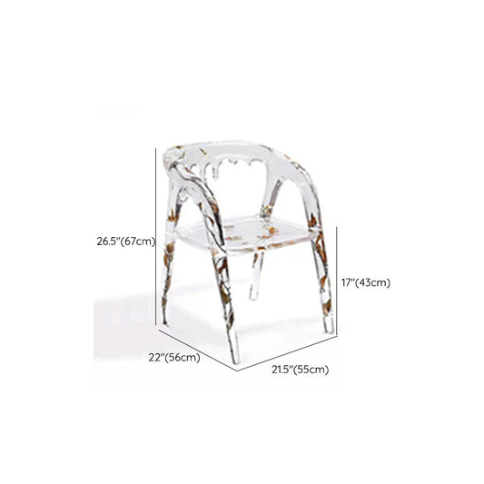 Moderner einfacher Armstuhl Harz Frame Dining Armstuhl für Esszimmer