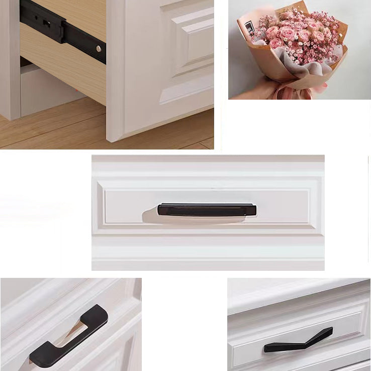 Scandinavische laden omvatten een accenttafel nachtkastje in wit hout