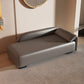 Scandinavian Upholstered Solid Color Genuine Leather One Armed Chaise Gray Right-Arm Chaise Clearhalo 'Chairs & Seating' 'Chaise Lounge' 'chaise_lounge' 'furn' 'furn_chaise_lounge' 'Furniture' 'Living Room Furniture' 7684457