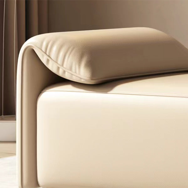Scandinavian Upholstered Solid Color Genuine Leather One Armed Chaise Clearhalo 'Chairs & Seating' 'Chaise Lounge' 'chaise_lounge' 'furn' 'furn_chaise_lounge' 'Furniture' 'Living Room Furniture' 7684465