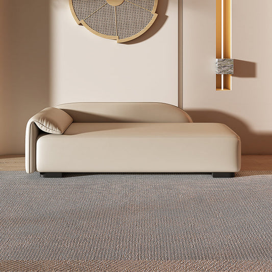 Scandinavian Upholstered Solid Color Genuine Leather One Armed Chaise Clearhalo 'Chairs & Seating' 'Chaise Lounge' 'chaise_lounge' 'furn' 'furn_chaise_lounge' 'Furniture' 'Living Room Furniture' 7684469