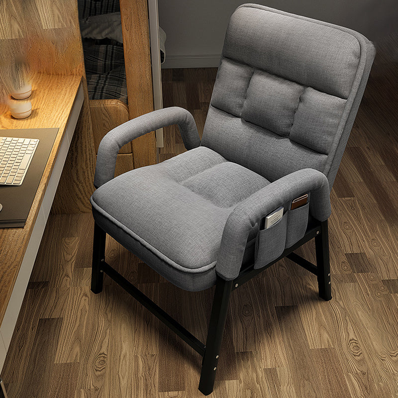Metal Single Ergonimic Recliner with Pillow Adjustable Solid Color Recliner & Storage Bag Gray Clearhalo 'Chairs & Seating' 'furn' 'furn_recliners' 'Furniture' 'Living Room Furniture' 'Recliners' 7684504