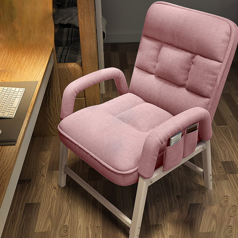 Metal Single Ergonimic Recliner with Pillow Adjustable Solid Color Recliner & Storage Bag Pink Clearhalo 'Chairs & Seating' 'furn' 'furn_recliners' 'Furniture' 'Living Room Furniture' 'Recliners' 7684507